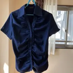 m.f.editorial 半袖シャツ ネイビー LLサイズのサムネイル