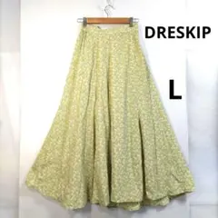 DRESKIP✨フラワープリント フレアロングスカートL