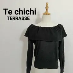 テチチテラス オフショル 2wayフリルニット ブラック Mサイズ