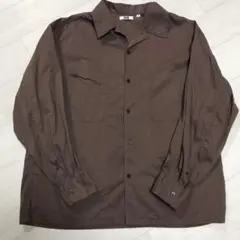 UNIQLO U オープンカラーシャツ ブラウン ユニクロユー +J gu