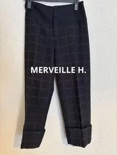 【希少】メルべイユアッシュ　ネイビー　柄　パンツ