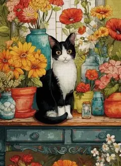 ハチワレ　クロスステッチ　キット