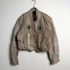 550 HOT LEATHERS Fringe Beaded Crop JKTのサムネイル