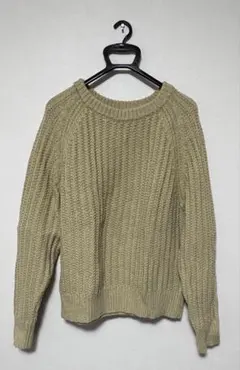 UNIQLO U リブ編みニットセーター L ベージュ