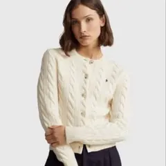 ポロラルフローレン ケーブルニット ウールカシミヤ カーディガン