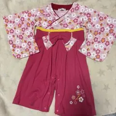 袴風 ロンパース お祝い 80 お宮参り ベビー袴 ベビードレス 女の子 七五三