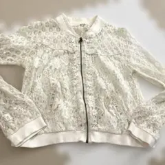 axes femme 総レース ジップアップブルゾン ホワイトのサムネイル