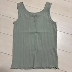 ミント　リブタンクトップ