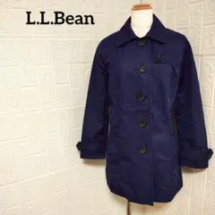 エルエルビーン ステンカラーコート アウター 紺 無地 シンプル 秋冬 洗えるM