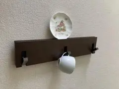 再度お値下げしました！木製壁掛けラック ダークブラウン 3フック式2本セット