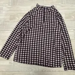 Timothy 未使用　フリース　チェック柄 ハイネック トップス