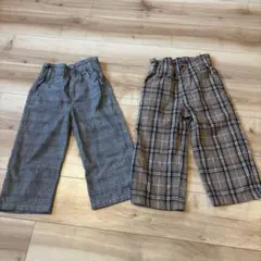 チェック柄パンツ 120cm 2点セット