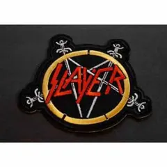 長剣星SLAYER黒黄赤◎スレイヤーSLAYERスラッシュメタル刺繍ワッペン音魂