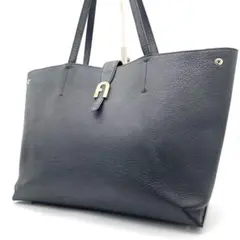 【極美品】フルラ　トートバッグ　ソフィア　アーチロゴ　レザー　ブラック　A4可能