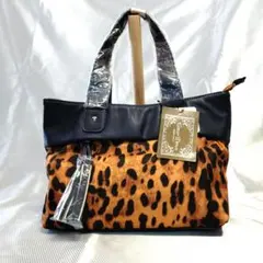 【新品】Coeur Deux レディース トートバッグ ヒョウ柄 赤茶×紺