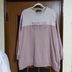 D.S.CLUBピンク ロゴ入り トレーナー 長袖