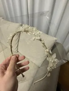 エレガントなパール装飾ヘアバンド