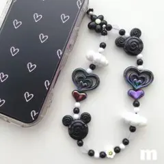 ハンドメイドビーズストラップ♡ブラック