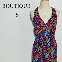 オールインワン ノースリーブ サロペット 花柄 S サイズ