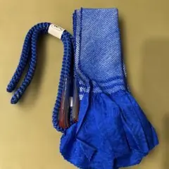 미사용 브라이트 블루 리브 및 리브드 폴리에스터
