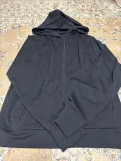 美品★ユニクロ エアリズムUVカットフルジップパーカ メッシュパーカ 黒