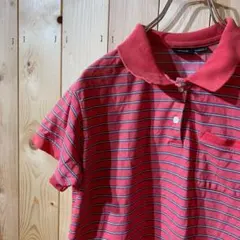 AE4731 HELLY HANSEN ポロシャツワンピース レッドボーダーのサムネイル