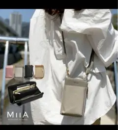 MILA クロコ型押し スマホショルダーバッグ お財布ポシェット サコッシュ