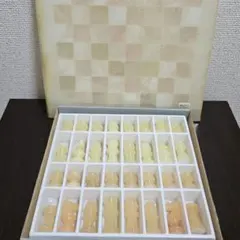 [이탈리아산] 알라바스터 천연석 체스 세트 27 x 27cm 핑크