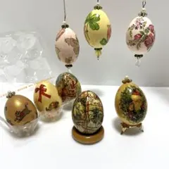 エッグアート　デコパージュ　 Xmas 8個セット