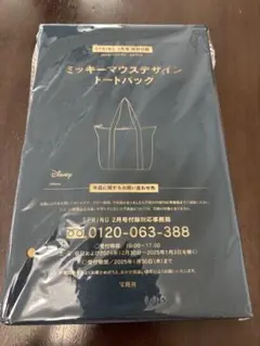スプリング　付録　ミッキーマウスデザイン トートバッグ