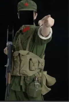 官給ベトナム戦争65式中国人民解放軍戦闘服上下帽子雑嚢弾帯水筒超フルセット10点