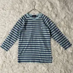 KANGOL　ボーダーコットン七分袖カットソー　M　ブルー系　トップス　◆693