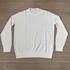 エクストラファインメリノクルーネックセーター XL オフホワイト ユニクロ