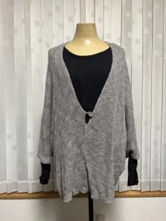 AS KNOW AS PINKY グレー系オープンフロントカーディガンのサムネイル