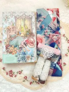 おすそ分けファイル　コラージュ素材　レース2種　木製スプール付き