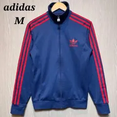 アディダスオリジナルス　トラックジャケット　M ネイビー　刺繍ロゴ　ヨーロッパ