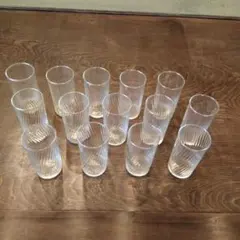 まとめ売り　昭和レトロ　ガラスコップ　１４ケセット