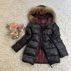 DUVETICA ロングダウンコート フード付き レディース ブラック