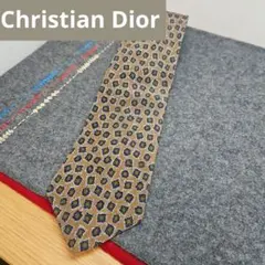 Christian Dior ネクタイ ハイブランド 小紋柄 ブラウン系