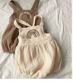 レインボー サロペット 新生児　ガーゼ ロンパース 韓国子供服 韓国ベビー服