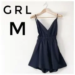 【美品】グレイル Mサイズ オールインワン サロペット ブラック ショートパンツ