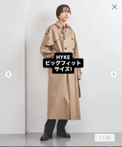 【新品タグ付✨】ハイク ビッグフィット トレンチコート ロング M HYKE＞ビッグフィット トレンチコート