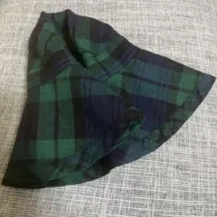 緑と黒のチェック柄　帽子 fog linen work