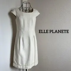 ELLE PLANETE アイボリー 半袖 ひざ丈ワンピース 38サイズのサムネイル