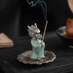 願い龍 線香立て 陶器製 創意デザイン 干支・龍 お香立て香炉禅意茶道