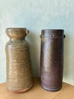 陶器製花瓶2点セット