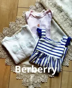 Burberry ロゴ入り長袖カットソー&ワンピース&ロンパース☆60前後