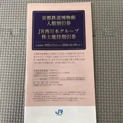 JR西日本グループ　株主優待割引券　鉄道博物館、宿泊券、旅行割引券