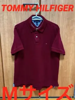 ⭐️大人気⭐️トミーヒルフィガー ポロシャツ 胸ロゴ えんじ バーガンディ