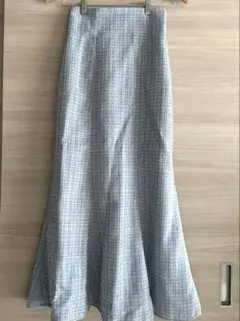 レディース 水色 フレアスカート ロングスカート